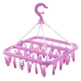 Folding Racks Adult Windproof Clothes Rack/Children Socks Hangers,Purple