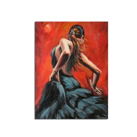 Ha's Art 100% Handmade Abstract Oil Painting Wall Art Modern Minimalist Dancing Girl Picture Canvas Home Decor For Living Room No Frame