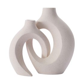 2Pcs Nordic Ceramic Vase Snuggle Set White Matte Creative Vase INS Flower Pot Living Room Home Offical Desktop Decor Accessories