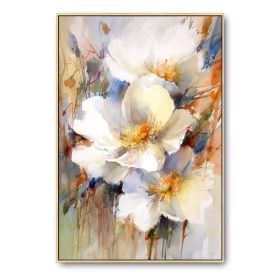 100% Hand Painted Abstract White Flower Oil Painting On Canvas Wall Art Frameless Picture Decoration For Live Room Home Decor