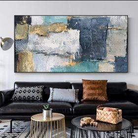 Abstract Hand Painted Color Block Oil Painting on The Canvas Posters and Modern Wall Art Picture for Living Room Decor