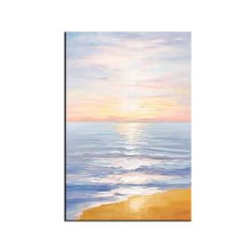 Modern Artist Painted Abstract Lingering Light Of The Setting Sun Oil Painting On Canvas Wall Art Picture Decor For Room Home