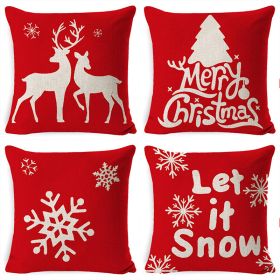 Christmas Pillow Covers, 4PCS Winter Holiday Decorations Xmas Rustic Throw Pillowcase