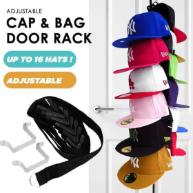 Multipurpose Stainless Steel Hook Back Hook Over Door Straps Hanger Nylon Belt Coat Rack Organizer Hat Bag Clothes Key 8 Hooks