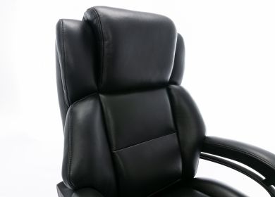 Big and Tall 400lbs Office Chair - Adjustable Lumbar Support Heavy Duty Metal Base Quiet Rubber Wheels High Back Large Executive Computer Desk Swivel