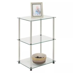 Classic Glass Tall 3 Tier End End Table