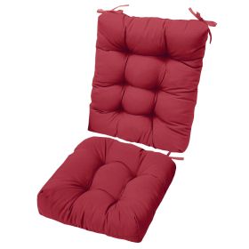 Rocking Chair Cushion 2 Pieces Back Seat Sets with Non-Slip Ties Polyester Fiber Filling Comfortable for Indoor Home Office Car