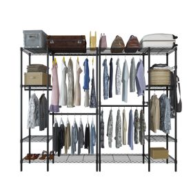 Closet Organizer Metal Garment Rack Portable Clothes Hanger Home Shelf