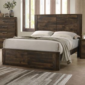 ACME Elettra Queen Bed, Rustic Walnut (1Set/2Ctn) 24850Q