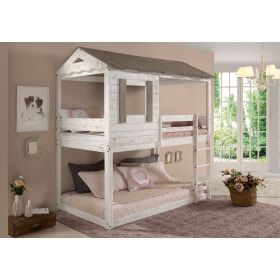 ACME Darlene Twin/Twin Bunk Bed, Rustic White 38135