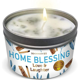 Magnificent 101 Long-Lasting Home Blessing - Love & Laughter Aromatherapy Smudge Candle | 6 Oz - 35-Hour Burn | Soy Wax