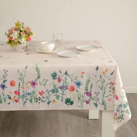 Watercolor Flowers Easter Tablecloth Non Iron Stain Resistant Table Cover Rectangle 70x108 inch