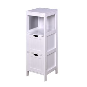 Bathroom Floor Storage Cabinet with 2 Doors Living Room Wooden Cabinet with 6 Shelves 15.75 x 11.81 x 66.93 inch