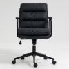 Office Chair,Mid Back Home Office Desk Task Chair with Wheels and Arms Ergonomic PU Leather Computer Rolling Swivel Chair with Padded Armrest,The back