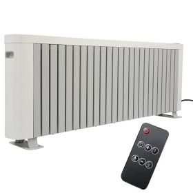 1500W Efficient Baseboard Electric Heater, Silent Convection Heating, Remote Lock, LED Display, Multi-Protection