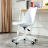 Modern Home Office Desk Chairs, Adjustable 360 ¬∞Swivel Chair Engineering Plastic Armless Swivel Computer Chair With Wheels for Living Room, Bed Room