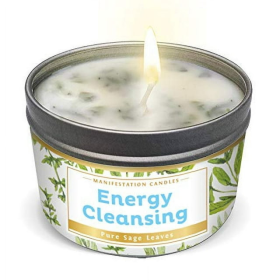 Magnificent 101 Manifestation Candle White Sage Leaf & Scent, Smudge Candle for House Energy Cleansing, Banishes Negative Energy