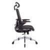 BLACK Ergonomic Mesh Office Chair, High Back - Adjustable Headrest with Flip-Up Arms, Tilt and lock Function, Lumbar Support and blade Wheels, KD chro