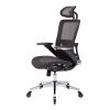 BLACK Ergonomic Mesh Office Chair, High Back - Adjustable Headrest with Flip-Up Arms, Tilt and lock Function, Lumbar Support and blade Wheels, KD chro