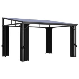 Gazebo with Curtain 13.3'x9.6'x8' Anthracite