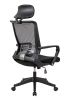 High back mesh chair  with wideand fixed headrest; color black; 300lbs    - Black