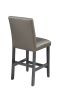 Traditional Modern 2pc Set Counter Height Dining Side Chairs Upholstered PU Fabric Zinc Gunmetal Brown Two-Tone Finish Nailhead Trim Dining Room Furni