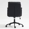 Office Chair,Mid Back Home Office Desk Task Chair with Wheels and Arms Ergonomic PU Leather Computer Rolling Swivel Chair with Padded Armrest,The back