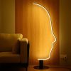 RGB Profile Face Floor Lamp RGBW Modern Face Floor Lamp for Bedroom Living Room;  Black Led Floor Lamp with Remote;  Cool Ambient Lighting Changing Cu