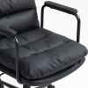 Office Chair,Mid Back Home Office Desk Task Chair with Wheels and Arms Ergonomic PU Leather Computer Rolling Swivel Chair with Padded Armrest,The back