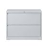 Lateral File Cabinet 2 Drawer, White Filing Cabinet with Lock, Lockable File Cabinet for Home Office, Locking Metal File Cabinet for Legal/Letter/A4/F