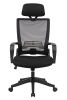 High back mesh chair  with wideand fixed headrest; color black; 300lbs    - Black