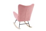 Rocking Chair Nursery, Solid Wood Legs Reading Chair withTeddy Fabric Upholstered, Nap Armchair for Living Rooms, Bedrooms, Offices, Best Gift,Pink Te