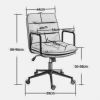 Office Chair,Mid Back Home Office Desk Task Chair with Wheels and Arms Ergonomic PU Leather Computer Rolling Swivel Chair with Padded Armrest,The back