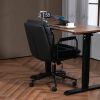 Office Chair,Mid Back Home Office Desk Task Chair with Wheels and Arms Ergonomic PU Leather Computer Rolling Swivel Chair with Padded Armrest,The back