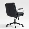 Office Chair,Mid Back Home Office Desk Task Chair with Wheels and Arms Ergonomic PU Leather Computer Rolling Swivel Chair with Padded Armrest,The back