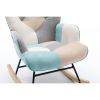 Modern Patchwork Accent Chair with Solid Wood Armrest and Feet, Mid-Century Modern Accent Sofa, Fabric Sofa Chair for Living Room Bedroom Studio, Comf