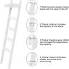 Blanket Ladder with Shelf, 5 Tier Towel Racks, Bamboo Blanket Holder, Decorative Blanket, Quilt, Towel, Scarf Ladder Shelves for Livingroom, Bedroom,